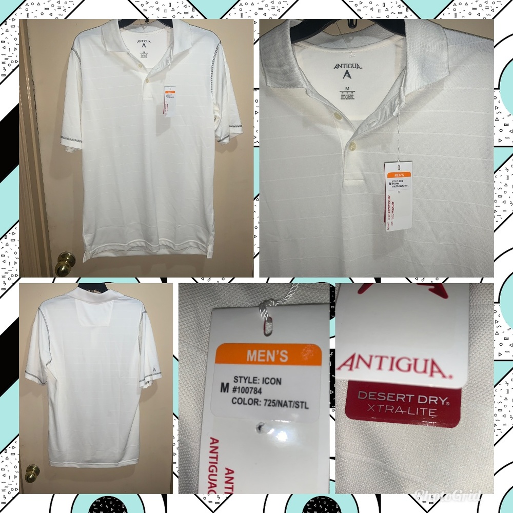 Antigua Icon Mens Golf Polo Shirt SZ M NEW
